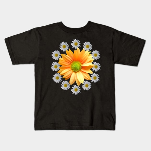 daisy flower daisies bloom floral blooming florets Kids T-Shirt by rh_naturestyles